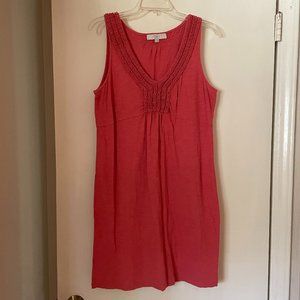 Loft Coral Jersey Knit Mini Dress